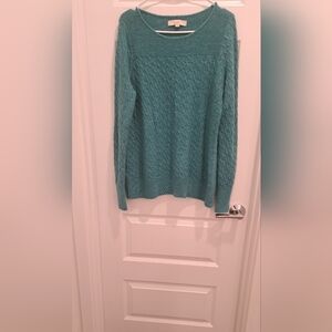 LOFT Turquoise Crew Neck Sweater